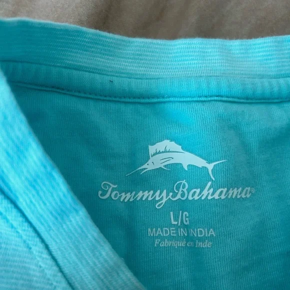 Tommy Bahama Aqua Blue Tee - Picture 2 of 2
